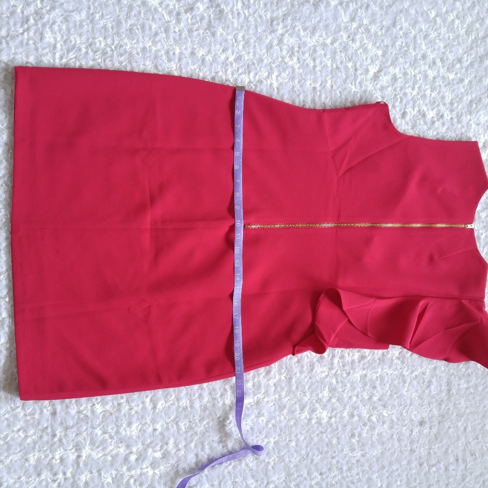 Maggy London Raspberry One Shoulder Ruffle Sheath - Picture 7 of 7